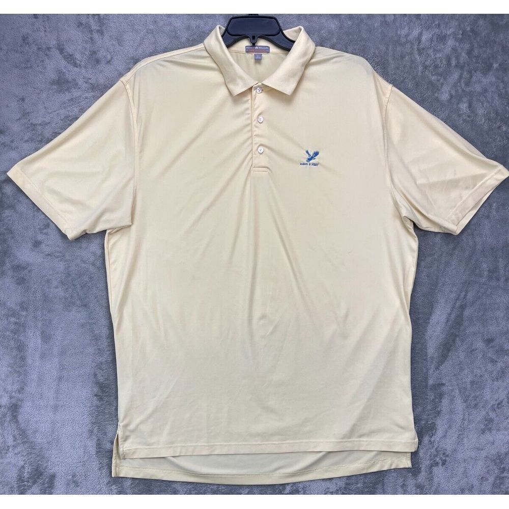 Peter Millar Men's Summer Comfort Performance Golf Polo Shirt Yellow XL